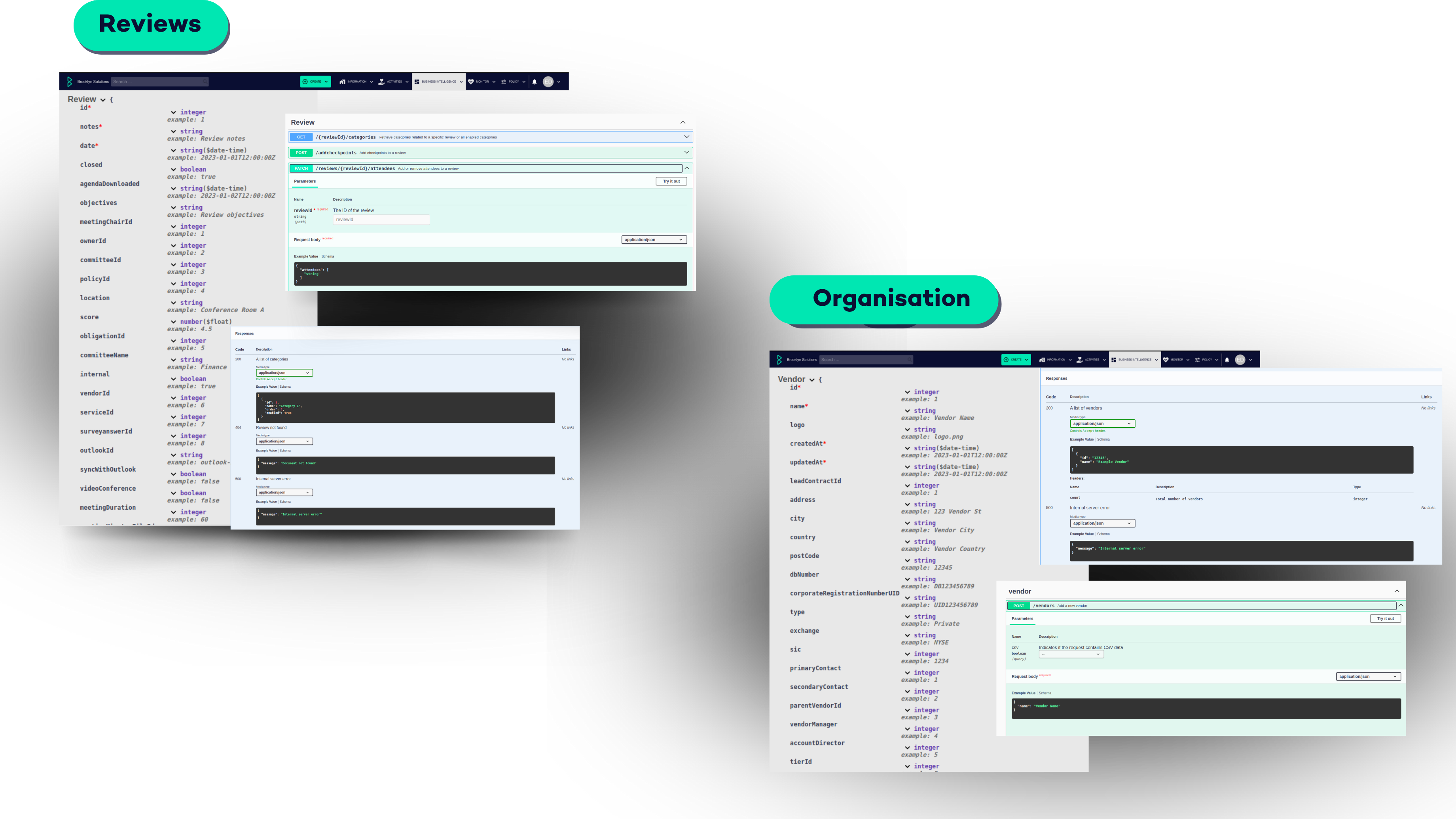 Reviews & Organisation API
